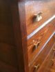 Vintage 40 ' S Mission Style Dark Oak 5 Drawer Chest W/skeleton Lock And Key Incl 1900-1950 photo 1