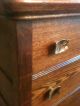 Vintage 40 ' S Mission Style Dark Oak 5 Drawer Chest W/skeleton Lock And Key Incl 1900-1950 photo 2
