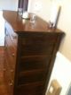 Vintage 40 ' S Mission Style Dark Oak 5 Drawer Chest W/skeleton Lock And Key Incl 1900-1950 photo 3