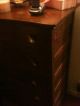 Vintage 40 ' S Mission Style Dark Oak 5 Drawer Chest W/skeleton Lock And Key Incl 1900-1950 photo 5