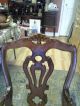 Mid Century Chair Ecclectic Mahogany English Carved Flowers Caned Seat Extra Wid Post-1950 photo 2