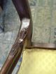 Mid Century Chair Ecclectic Mahogany English Carved Flowers Caned Seat Extra Wid Post-1950 photo 4