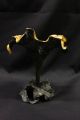 Spectacular Art Nouveau Bronze Spill Vase With Gilt Interior Rigual Style Metalware photo 2