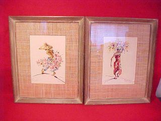 Pair Of Vintage Watercolor Paintings By Esther Wynn photo