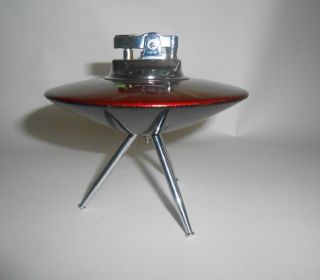 A 1960s Retro Aluminium Laquered Lighter 100mm Diameter 105mm High photo