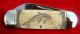 Double Sided Nautical Scrimshaw Art,  Tall Ship,  Dolphins,  Folding Knife/knives Scrimshaws photo 1