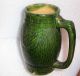 Vtg Green Glaze Pottery Mug German Mug With Shield Handmade Clay Stien Mugs & Tankards photo 9