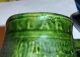 Vtg Green Glaze Pottery Mug German Mug With Shield Handmade Clay Stien Mugs & Tankards photo 2