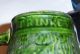 Vtg Green Glaze Pottery Mug German Mug With Shield Handmade Clay Stien Mugs & Tankards photo 4