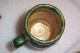 Vtg Green Glaze Pottery Mug German Mug With Shield Handmade Clay Stien Mugs & Tankards photo 8