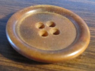 Antique Chunky Cream Brown Swirl Bakelite Coat Button 4 Hole Sew On Sturdy 1 1/8 photo