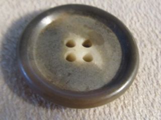 Antique Chunky Cream Gray Swirl Bakelite Coat Button 4 Hole Sew On Sturdy 1 1/4 photo