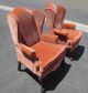 Pair Vintage French Provincial Orange Velvet Wing Back Accent Chairs Midcentury Post-1950 photo 6