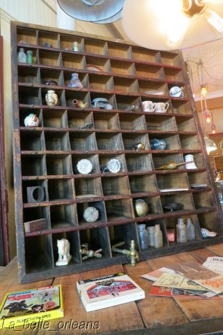 Extremely Rare And Large Organizer Cubby.  Letterpress Cabinet photo