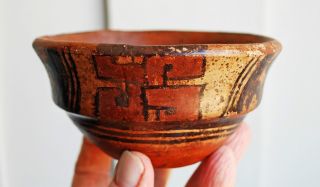Pre - Columbian Nicoya - Guanacaste Galo Polychrome Pottery Bowl 5 1/4 