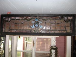 Antique Leaded Stain Glass From 1895 Victorian Home photo