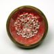 Antique Glass In Metal Button Back Molded Flower W/ Faceted Top Red Tinted Liner Buttons photo 1