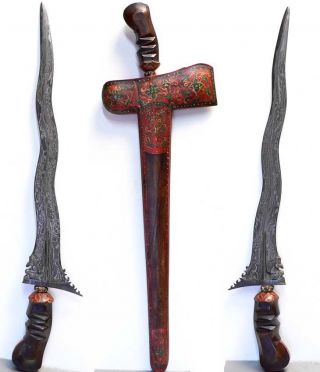 Old Bali Kris Keris Kriss With Symbol Garuda Magic Pamor Sword Dagger Indonesia photo