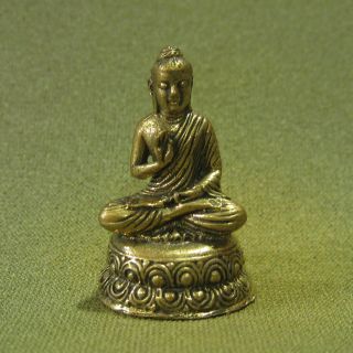 Holy Buddha Happy Good Luck Safety Sacred Charm Thai Amulet photo