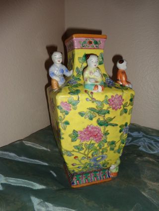 Chinese Qing Dynasty Fertility Vase With Children Unique Emperor Mark photo