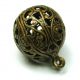 Antique Brass Picture Button Floral Filigree Bird Cage Design Buttons photo 1