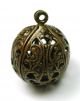 Antique Brass Picture Button Floral Filigree Bird Cage Design Buttons photo 2