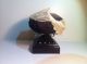 Antique Black Flint Glass Base Make - Do Pin Cushion W/ Needlework Lace Primitives photo 1