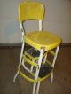 Vintage Retro Yellow Cosco Step Stool Mid - Century Kitchen Steel Footstool Chair Post-1950 photo 2