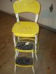 Vintage Retro Yellow Cosco Step Stool Mid - Century Kitchen Steel Footstool Chair Post-1950 photo 3