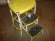Vintage Retro Yellow Cosco Step Stool Mid - Century Kitchen Steel Footstool Chair Post-1950 photo 5