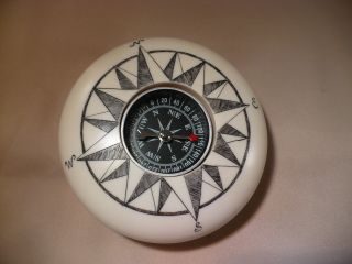 Resin Desktop Paper Weight - Compass Rose - Whales photo