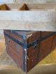 1800 ' S Antique Wooden Doll Child ' S Trunk Chest Square Design Removable Tray 1800-1899 photo 5
