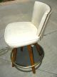 Three Danish Mid Century Barstools Decorative Nails Swivel Chairs Pair Post-1950 photo 7