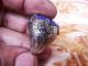 Big Antique Islamic Engraved Ethnic Middle Eastern Jewelry Ring Lapis Lazuli Gem Islamic photo 5