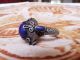 Antique Islamic Women Ring Ethnic Middle Eastern Jewelry Lapis Lazuli Stone Islamic photo 2