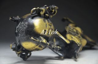 Chinese Copper Gilt Statue - - - Horse Standing On The Ball Nr photo