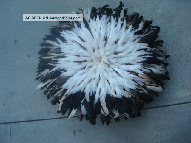 White,  Black,  Brown & Tan Feather / African / Headdress / Juju Hat Other photo