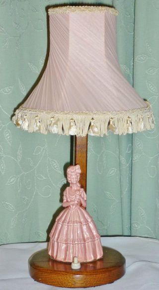 Art Deco C1930 ' S - 1940 ' S Traditional English ' Crinoline Lady ' Table Lamp & Shade photo