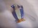 Antique Art Deco Luster Creamer Sugar Bowl Angular Blue Yellow Stripe Noritake Art Deco photo 8