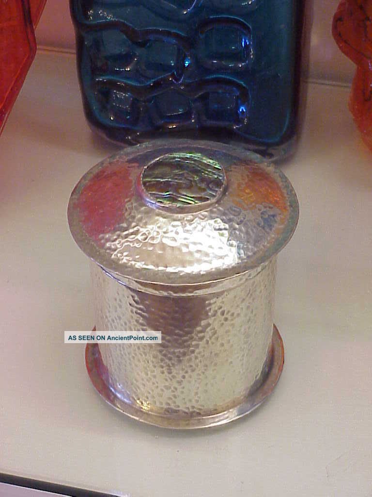 Fine Art Nouveau Pewter & Abalone Tea Caddy Tudric? Arts & Crafts Movement photo