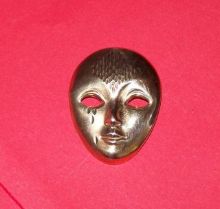 Pure Gold 2.  51gr.  Crying Mask Brooch - Metal Detecting Find.  Victorian?no Idea? photo