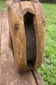 Antique Ships Salvage Block And Tackle/pulley Square Nails Huge Primitives photo 3
