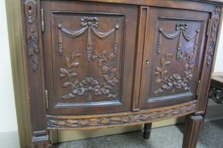 Antique Sewing Cabinet Or End Table Dark Oak Wood Belgium Great Cond 1920 Or 30s photo