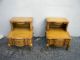 Pair Of French Serpentine Cherry Nightstands / End Tables By White 2679 Post-1950 photo 1