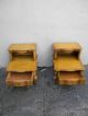 Pair Of French Serpentine Cherry Nightstands / End Tables By White 2679 Post-1950 photo 2
