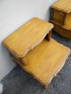 Pair Of French Serpentine Cherry Nightstands / End Tables By White 2679 Post-1950 photo 5