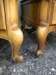 Pair Of French Serpentine Cherry Nightstands / End Tables By White 2679 Post-1950 photo 8
