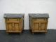 Pair Of Mid - Century Marble - Top Nightstands / End Tables / Side Tables 3051 Post-1950 photo 1