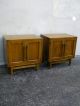 Pair Of Mid Century Walnut Nightstands / Side Tables 1816 Post-1950 photo 2