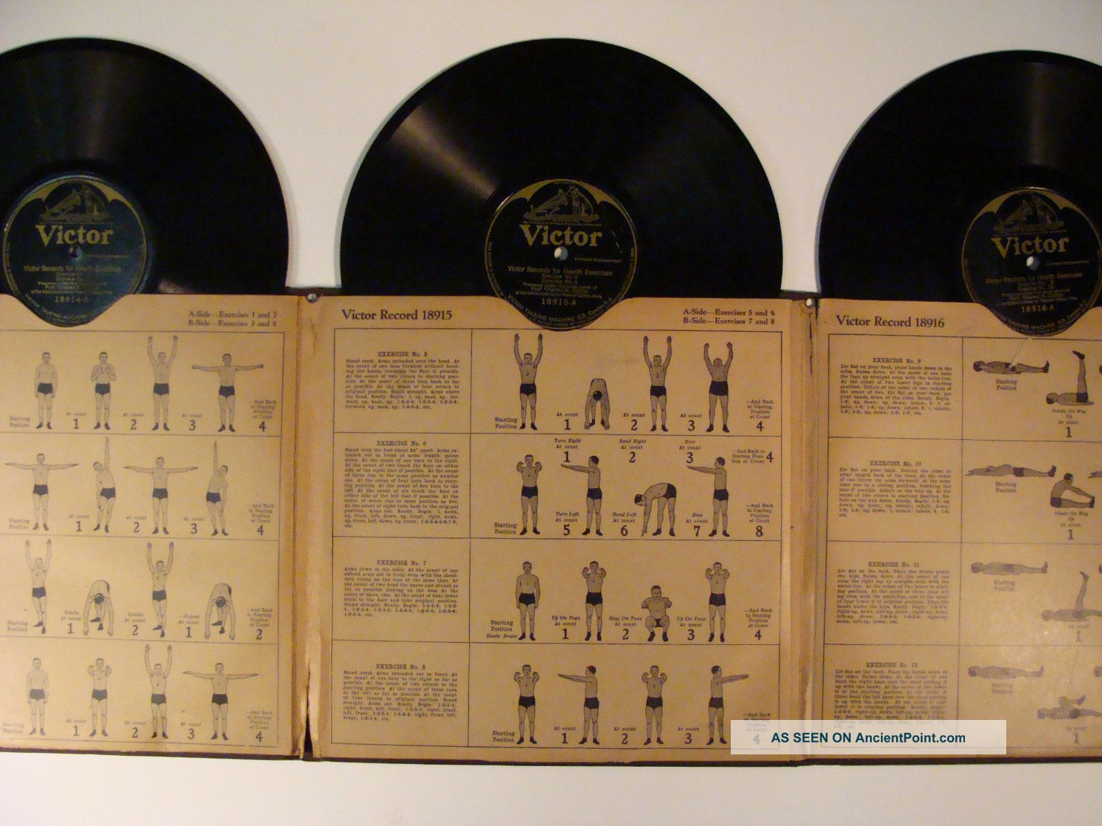 Antique,  1908 (pre) Rca Victor 3 - Set Exercise Record Set,  Vinyl,  78 Rpm Other photo